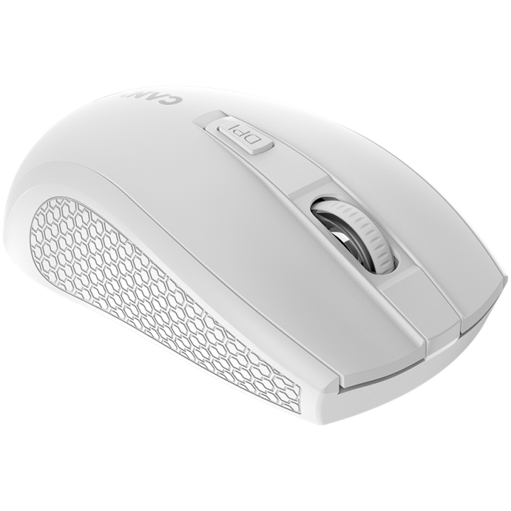 CANYON MW-7, 2.4Ghz wireless mouse, 6 buttons, DPI 800/1200/1600, with 1 AA battery ,size 110*60*37mm,58g,white