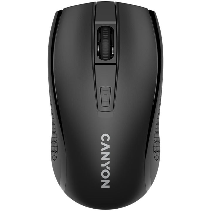 CANYON MW-7, 2.4Ghz wireless mouse, 6 buttons, DPI 800/1200/1600, with 1 AA battery ,size 110*60*37mm,58g,black