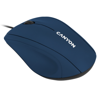 CANYON M-05, Wired Optical Mouse with 3 keys, DPI 1000 With 1.5M USB cable,Blue,size72*108*40mm weight:0.077kg
