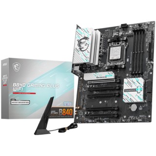MSI B840 GAMING PLUS WIFI, ATX, Socket AM5, 4x DDR5 Dual Channel DDR5 up to 8000(OC)MHz, 5x PCIe x16 slot, 2x M.2 slot, 4x USB 2