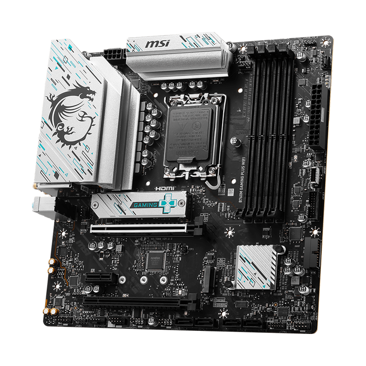 MSI Main Board Desktop B760M GAMING PLUS WIFI, LGA 1700, 4xDDR5, mATX, Dual Channel DDR5 6800(OC)MHz, 2x PCIe x16 slots, 2x M.2 