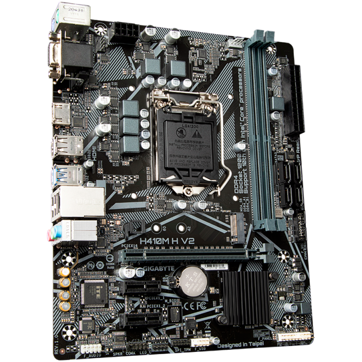 GIGABYTE Mainboard Desktop H410 (S1200, 2xDDR4, HDMI, VGA, 1xPCIex16, 2xPCIex1, ALC887, 8118 Gaming GbE LAN, 4xSATA III, 1xM.2, 