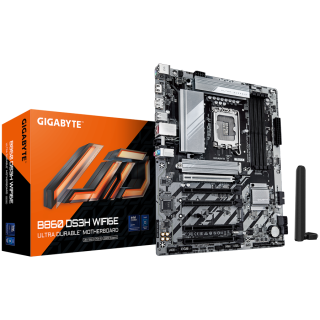 GIGABYTE Mainboard Desktop B860 DS3H WIFI6E (LGA1851, Ultra CPU, 4xDDR5, 1xHDMI, 1xDP, 2.5GLAN, WiFi 6E, BT5.3, 1xPCIe x16 5.0, 