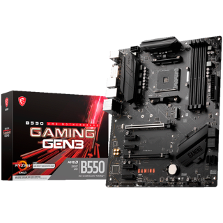 MSI Main Board Desktop B550 GAMING GEN3 (AMD B550 Chipset) AM4, 2xPCI-Ex16, 1xPCI-Ex1, 4 x USB3.2, 2 x USB2.0, 6x SATAIII, M.2, 