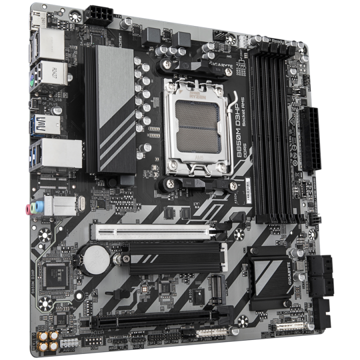 GIGABYTE Mainboard Desktop B850M D3HP (AM5, 4xDDR5, 2xDP, 1xHDMI, GLAN, 1x PCIe x16 5.0, 1xPCIe x16 supporting PCIe 3.0 x4, 2xM.