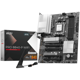 MSI PRO B840-P WIFI, ATX, Socket AM5, 4x DDR5 Dual Channel DDR5 up to 8000(OC)MHz, 5x PCIe x16 slot, 2x M.2 slot, 4x USB 2.0, 2x