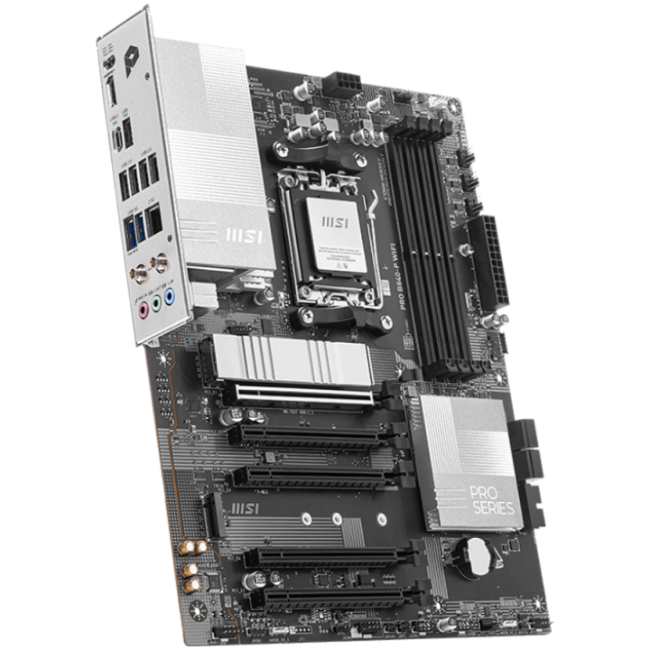 MSI PRO B840-P WIFI, ATX, Socket AM5, 4x DDR5 Dual Channel DDR5 up to 8000(OC)MHz, 5x PCIe x16 slot, 2x M.2 slot, 4x USB 2.0, 2x