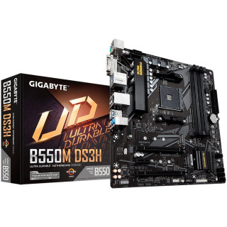 GIGABYTE MainBoard Desktop B550M DS3H (AM4, 4 x DDR4, 1 x DVI-D, 1 x HDMI, GbE LAN, 1 x PCI Express x16 (PCIEX16),1 x PCI Expres