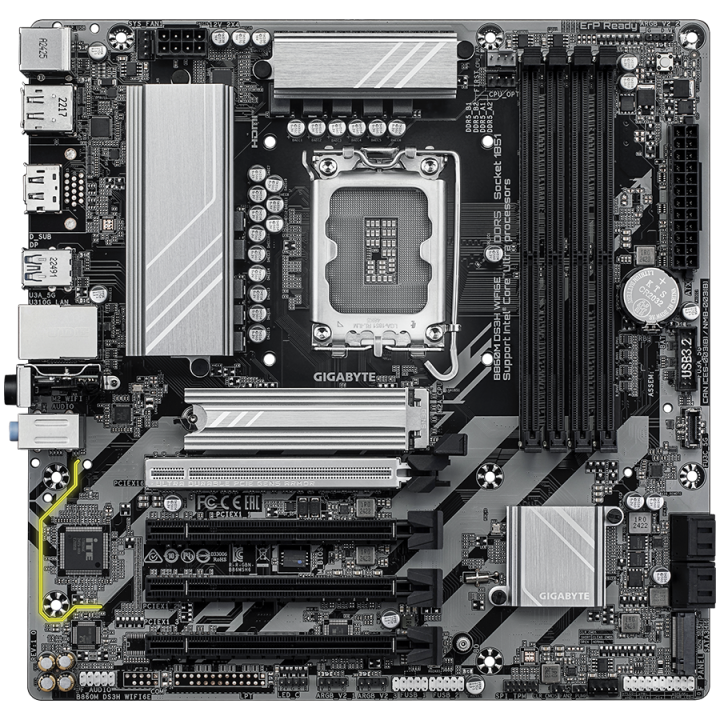 GIGABYTE B860M DS3H WIFI6E, LGA1851, 4x DDR5, WIFI6E, mATX