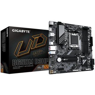 GIGABYTE Mainboard Desktop B650M D3HP (AM5, 4xDDR5, 1xHDMI, 2xDP, 2.5GLAN, 1xPCIe x16,  1xPCIe x1 3.0, 2xM.2, 4xSATA3, 1xUSB-C U