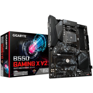GIGABYTE Main Board Desktop B550 GAMING X V2, AM4, 4 x DDR4, DVI-D/HDMI, 2xPCIE x16 , 3xPCIE x1, ALC887 , 2x M.2 , 4 x SATA, ATX