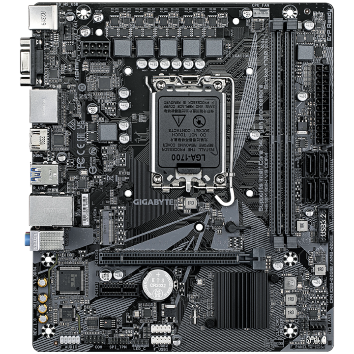 GIGABYTE MB H610M S2H V3 DDR4 LGA1700 2 x DDR4 1 x M.2 4 x SATA 1 x D-Sub 2 x DisplayPorts 1 x HDMI port Micro ATX