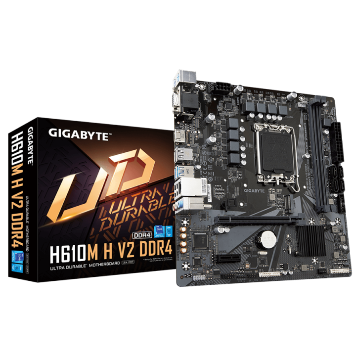 GIGABYTE Mainboard Desktop H610M H V2 (LGA1700, 2xDDR5, 1xD-Sub, 1xHDMI, GLAN, 1xPCI Express x16 PCIe 4.0, 1xPCI Express x1 PCIe