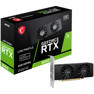 MSI Video Card Nvidia GeForce RTX 3050 LP 6G OC, 2x HDMI, 1x DP, DUAL FAN, ATX