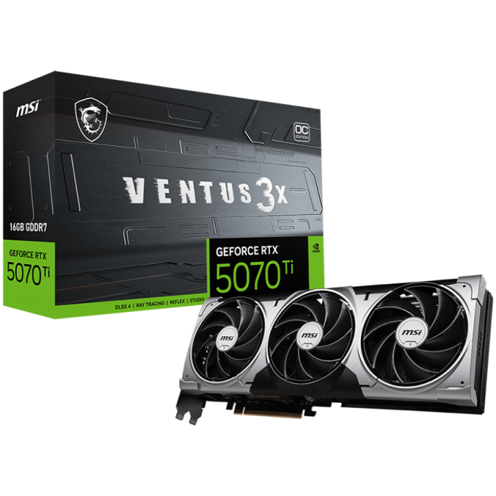 MSI Ventus GeForce RTX 5070 Ti 16GB GDDR7 PCI Express 5.0 Graphics Card RTX 5070 TI 16G VENTUS 3X OC