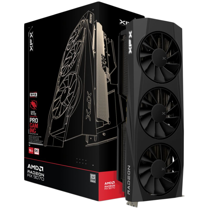 XFX Quicksilver AMD Radeon RX 9070 OC Gaming Edition with 16GB GDDR6 HDMI 3xDP, AMD RDNA 4