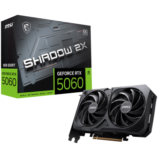 MSI Video Card NVIDIA GeForce RTX 5060 8G SHADOW 2X OC (8GB GDDR7/128bit, 3xDP, 1xHDMI, PCI Express Gen 5 x16 (uses x8), Recomme