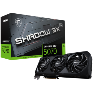 MSI Video Card Nvidia GeForce RTX 5070 12G SHADOW 3X OC (12GB GDDR7/192bit, PCI-E Gen5, 3x DP 2.1, 1x HDMI 2.1, 1x 16-pin Power 