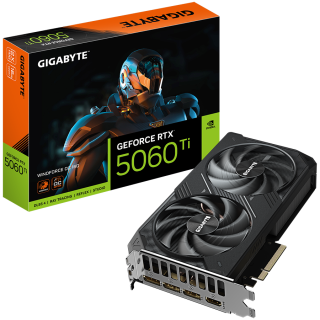GIGABYTE Video Card NVIDIA GeForce RTX 5060 Ti WINDFORCE OC 16G (16GB GDDR7/128bit, PCI-E 5.0, 1x 8Pin Power connector, Recommen