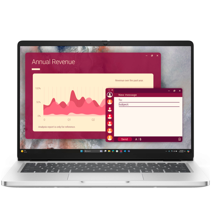 Dell Pro 14,14"FHD+(1920x1200)300nits 45% NTSC,Intel Core Ultra 7 255U(12 TOPS NPU 12cores/5.2GHz),16GB(1x16)5600MT/s,512GB SSD,