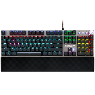 CANYON Nightfall GK-7, Wired Gaming Keyboard,Black 104 mechanical switches,60 million times key life, 22 types of lights,Removab