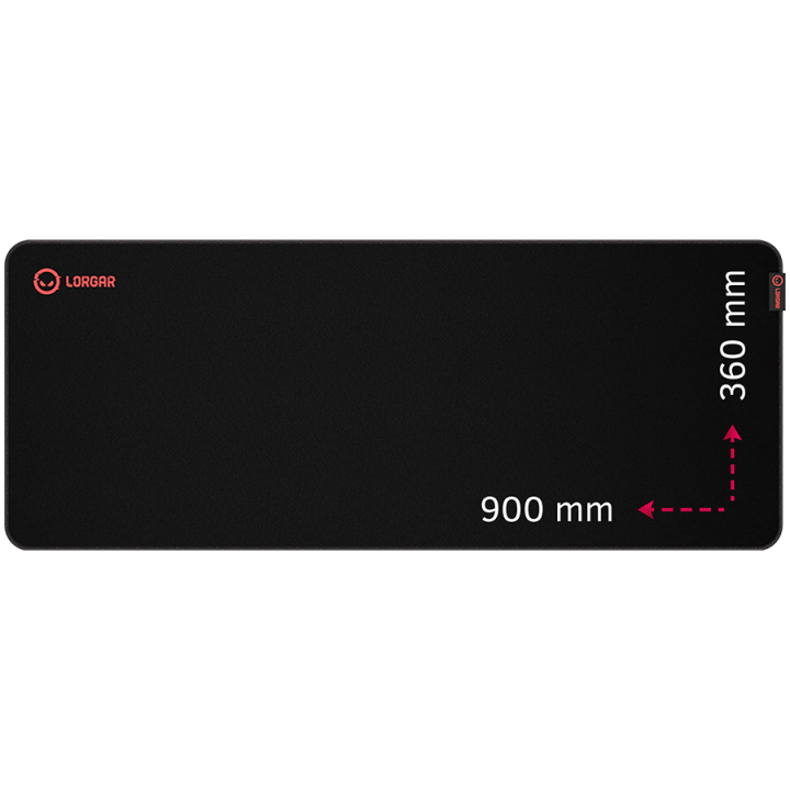Lorgar Main 329, Gaming mouse pad, Precise control surface, Red anti-slip rubber base, size: 900mm x 360mm x 3mm, weight 0.635kg
