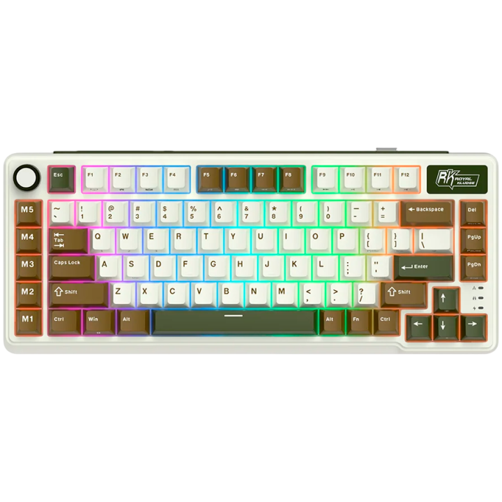 ROYAL KLUDGE RK L75 Palm Green Gaming Keyboard Beige switch