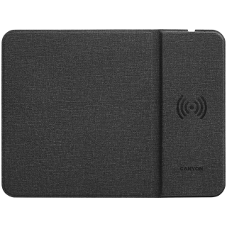 CANYON MP-W5, Mouse Mat with wireless charger, Input 5V/2A,9V2A Output 5W/7.5W/10W, 324*244*6mm, USB Type C cable length 1m, Bla