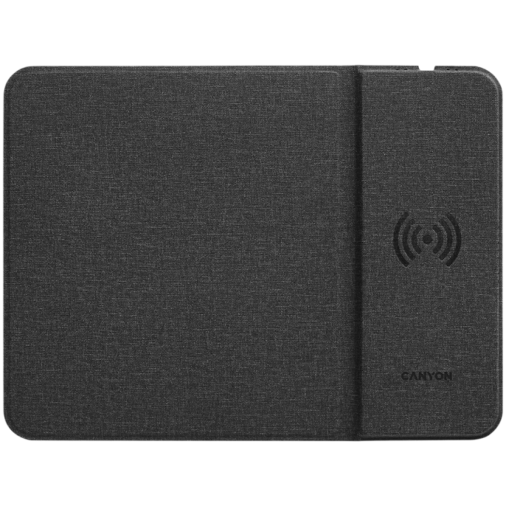 CANYON MP-W5, Mouse Mat with wireless charger, Input 5V/2A,9V2A Output 5W/7.5W/10W, 324*244*6mm, USB Type C cable length 1m, Bla