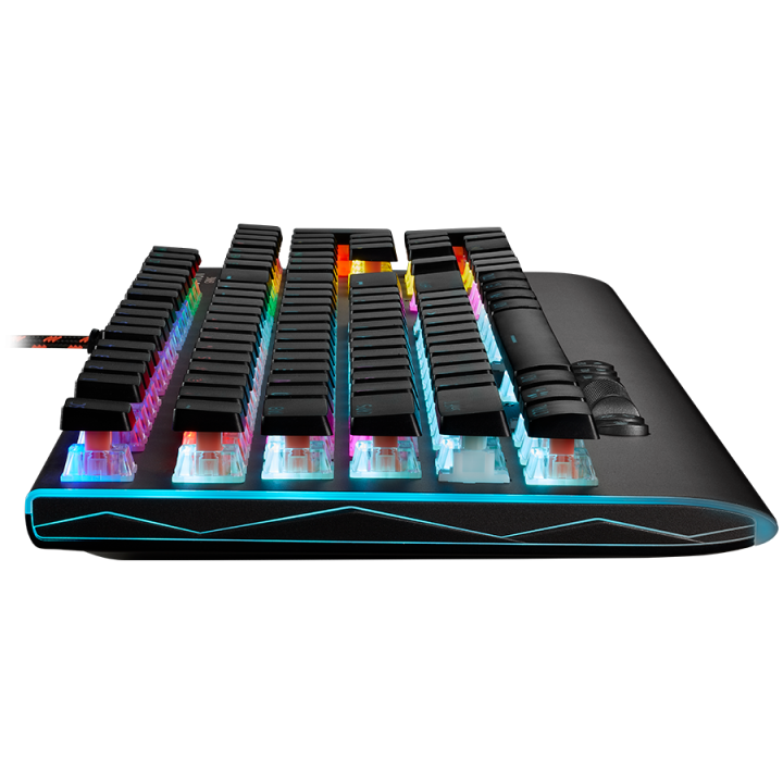 CANYON Interceptor GK-8, Wired multimedia gaming keyboard with lighting effect, 20pcs rainbow LED & 19pcs RGB light, Numbers 104