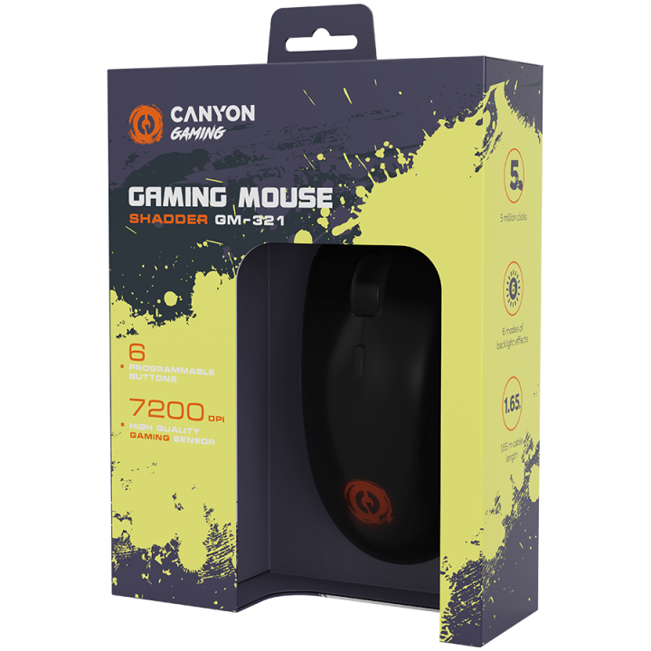 CANYON mouse Shadder GM-321 RGB 6buttons Wired Black