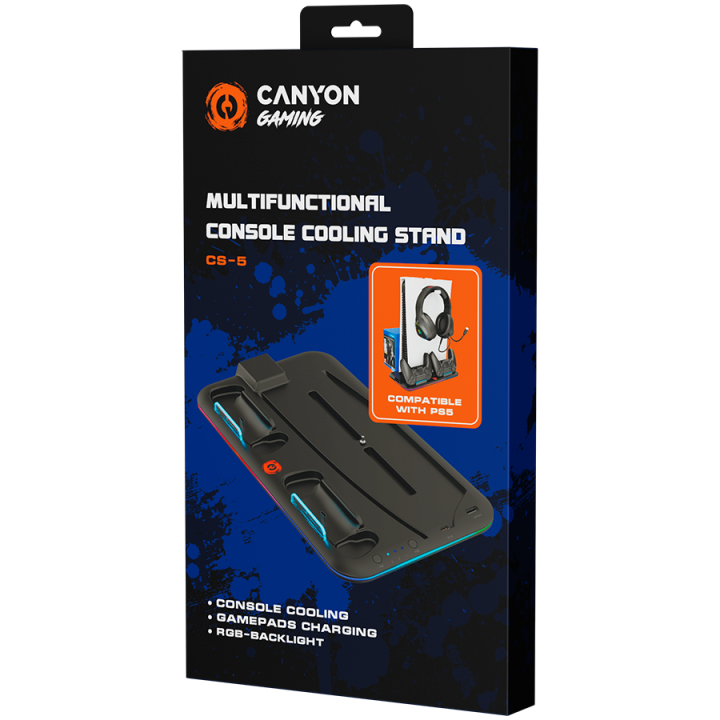 CANYON cooling stand CS-5 RGB PS5 Charge Black