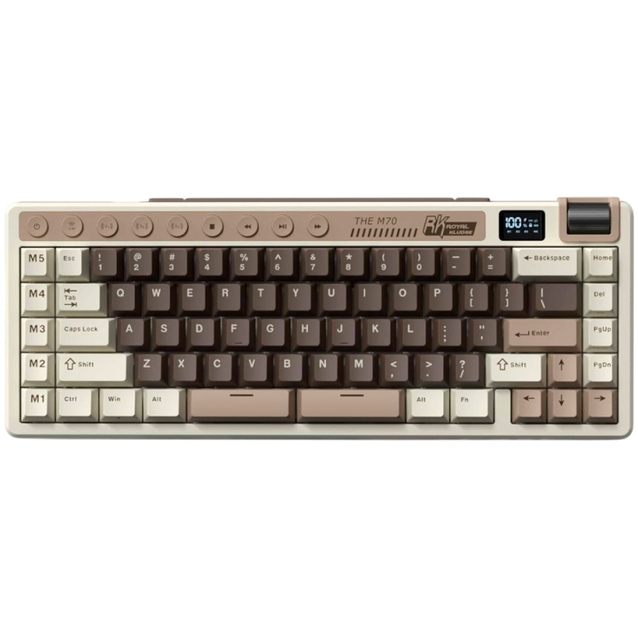 ROYAL KLUDGE RK M70 Mocha Grey Gaming Keyboard Beige switch