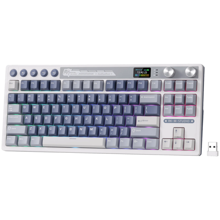 ROYAL KLUDGE RK M87 Ocean Blue Gaming Keyboard Beige switch