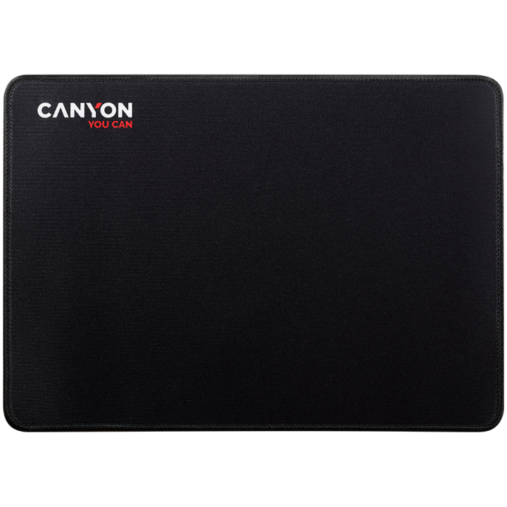 CANYON MP-4, Mouse pad,350X250X3MM,Multipandex,fully black with our logo (non gaming),blister cardboard
