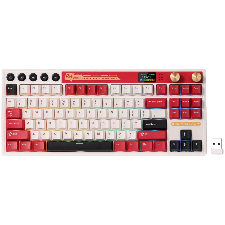 ROYAL KLUDGE RK M87 Famicom Gaming Keyboard Cream switch
