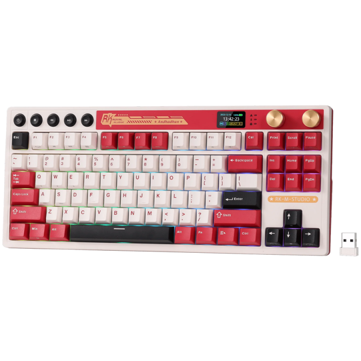 ROYAL KLUDGE RK M87 Famicom Gaming Keyboard Cream switch