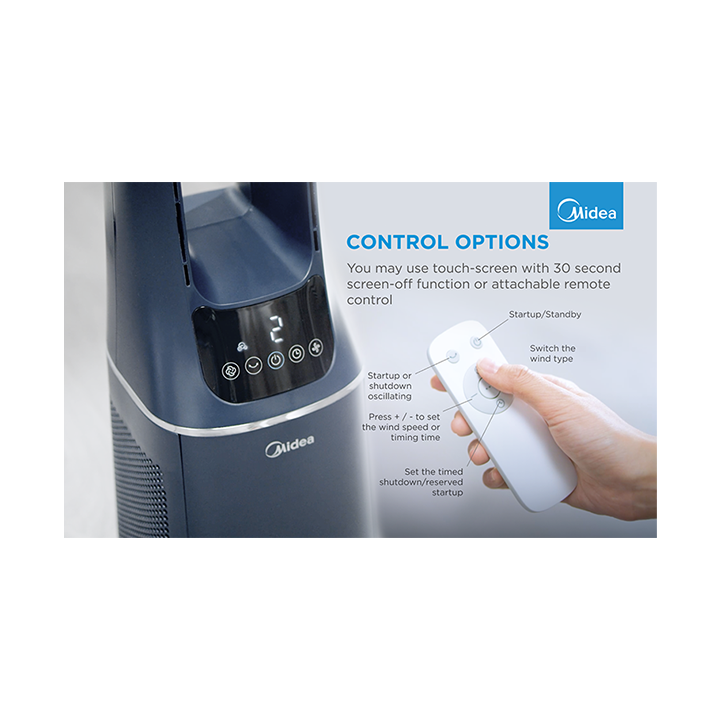 Bladeless Fan & air purifier, Smart WiFi, digital with IOT and remote, H13 HEPA filter, 10 speeds, wide oscillation, ION mode, u