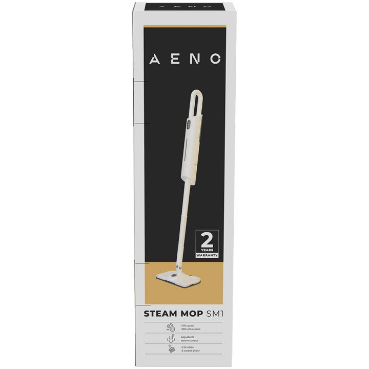 AENO Steam Mop SM1: built-in water filter, aroma oil tank, 1200W, 110°C, Tank Volume 380 ml, Screen Touch Switch