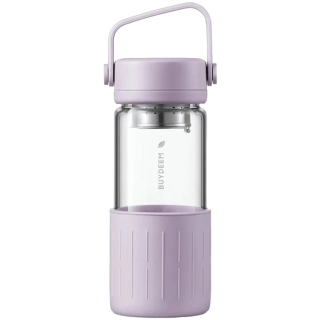 BUYDEEM Portable glass tea bottle 400 ml, model CD1008, color Petal Purple