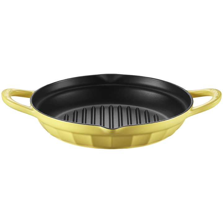 BUYDEEM Enameled Cast Iron Grill Pan 26 cm, model CP553, color Mellow Yellow