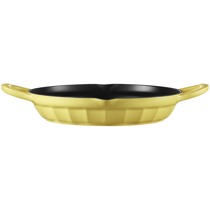 BUYDEEM Enameled Cast Iron Grill Pan 26 cm, model CP553, color Mellow Yellow