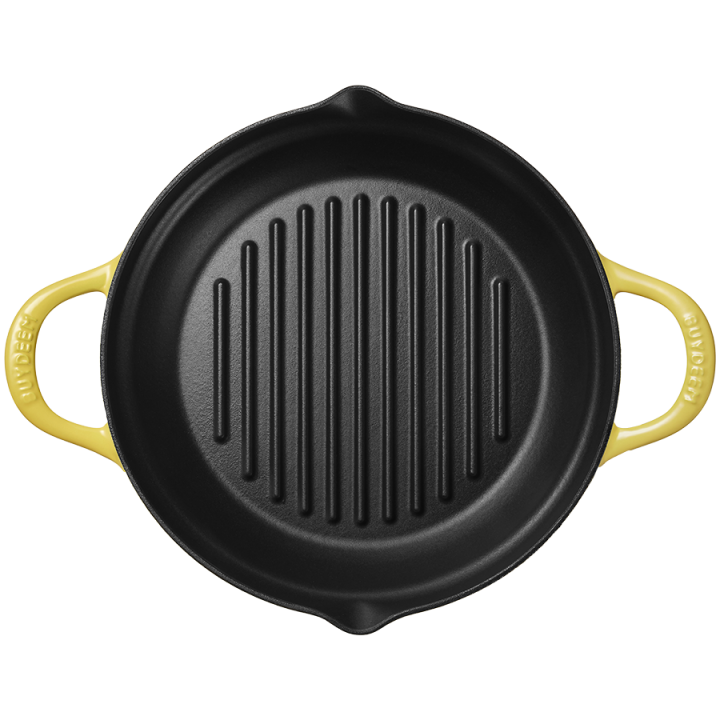 BUYDEEM Enameled Cast Iron Grill Pan 26 cm, model CP553, color Mellow Yellow