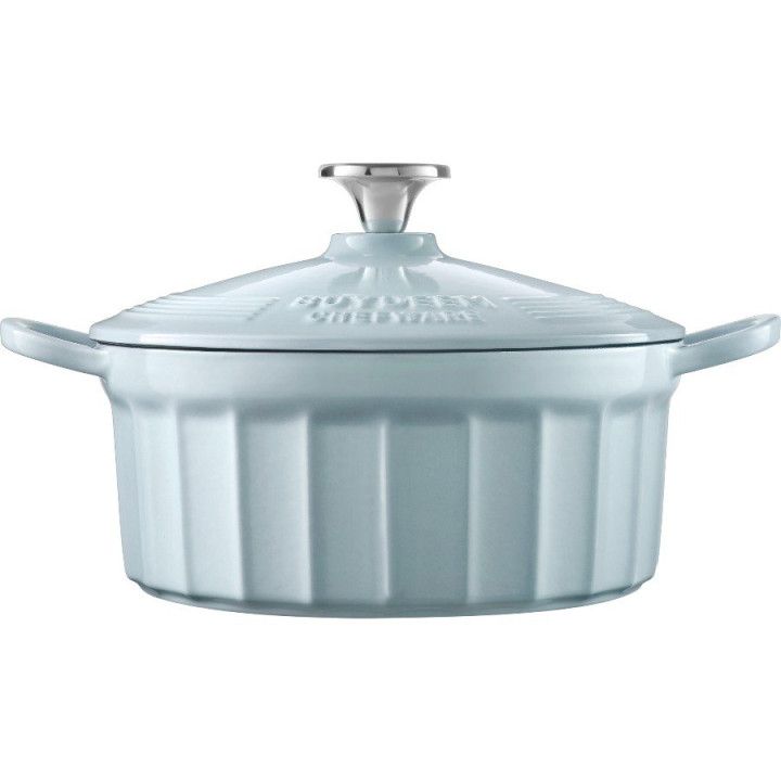 BUYDEEM Enameled Cast Iron Dutch Oven 2,9L, model CP521, color White Blue