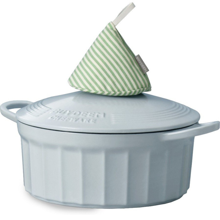 BUYDEEM Enameled Cast Iron Dutch Oven 2,9L, model CP521, color White Blue