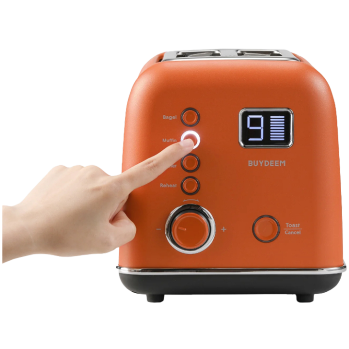 BUYDEEM 2 Slice Automatic Metal Toaster, model DT730E, color Koi Red, EU
