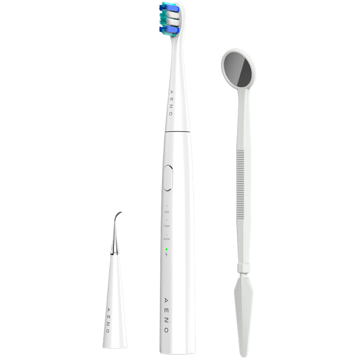 AENO Sonic Electric toothbrush, DB8: White, 3modes, 3 brush heads + 1 cleaning tool, 1 mirror, 30000rpm, 100 days without chargi