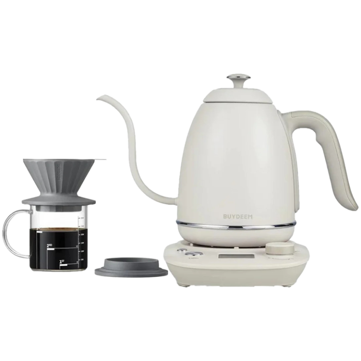 BUYDEEM Electric Gooseneck Coffee Kettle, model K821, color Oat White EU
