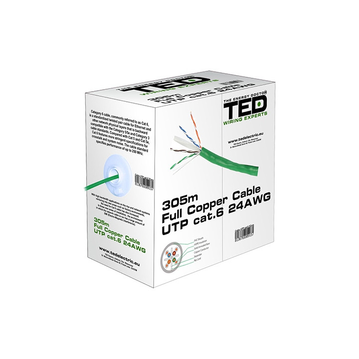 CABLU UTP CAT 6 CUPRU 0.5MM 305M TED ELECTRIC