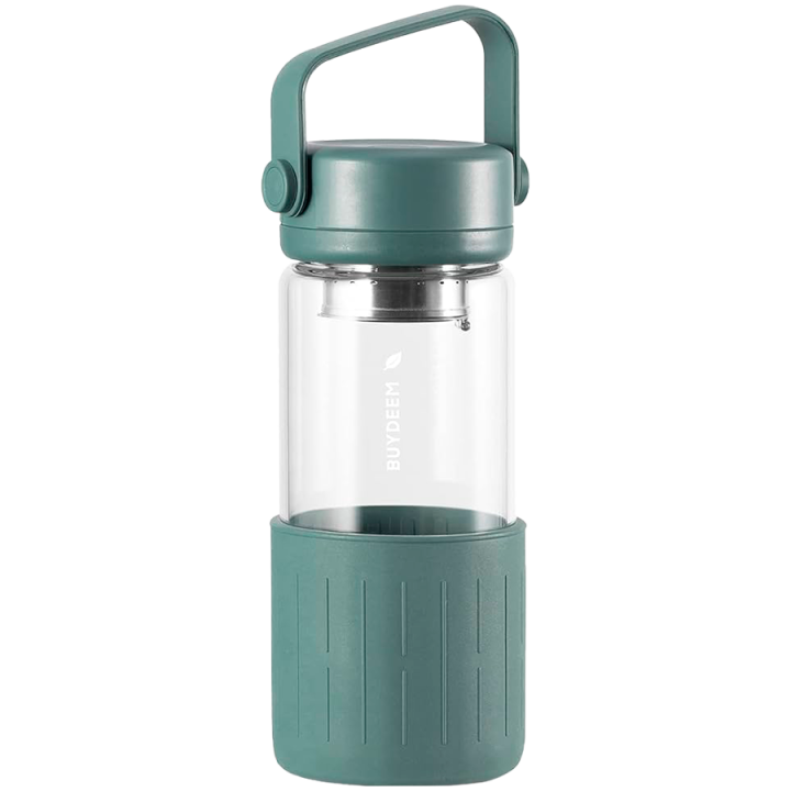 BUYDEEM Glass Tea Bottle, model DG42, color Cozy Greenish